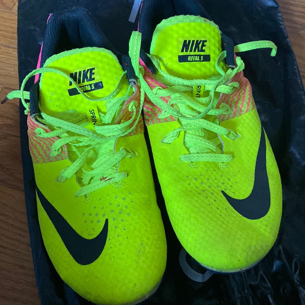 NIKE RACING yellow men’s size 9 sprint track field cleats spikes running
